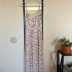 Pink Leopard Print Maternity Maxi Dress (Postpartum friendly)